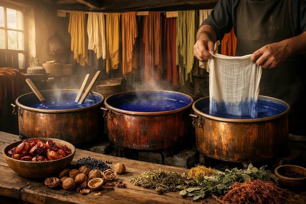رنگرزی سنتی پارچه