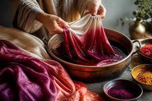 رنگرزی پارچه ابریشم