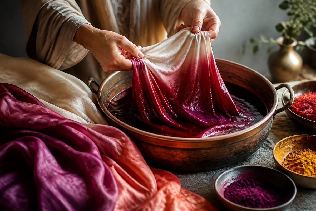 رنگرزی پارچه ابریشم
